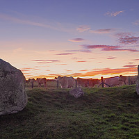 Buy canvas prints of Stone Circle Sunset by Mike Stephen