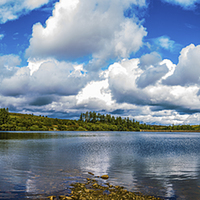 Buy canvas prints of Venford Reservoir Panorama. by Tracey Yeo