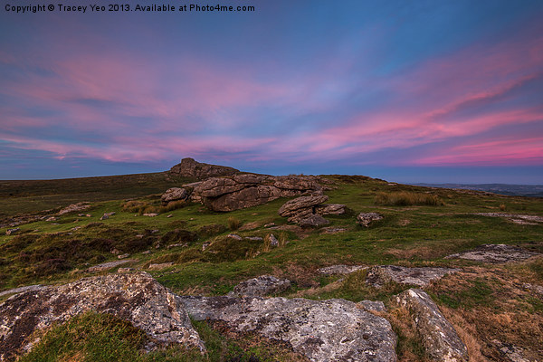 Haytor From Saddle Tor At Sunset. Picture Board by Tracey Yeo