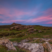 Buy canvas prints of Haytor From Saddle Tor At Sunset. by Tracey Yeo