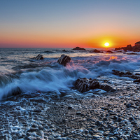 Buy canvas prints of Breakers At Sunset by Tracey Yeo