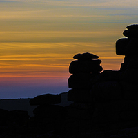 Buy canvas prints of Staple Tor Silhouette. by Tracey Yeo