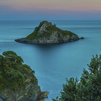 Buy canvas prints of  Thatcher Rock at Sunset. by Tracey Yeo