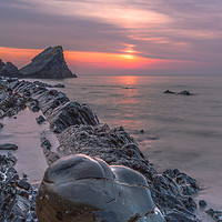 Buy canvas prints of Hartland Quay Sunset. by Tracey Yeo