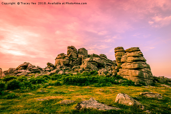 Sunset Over Hound Tor. Picture Board by Tracey Yeo
