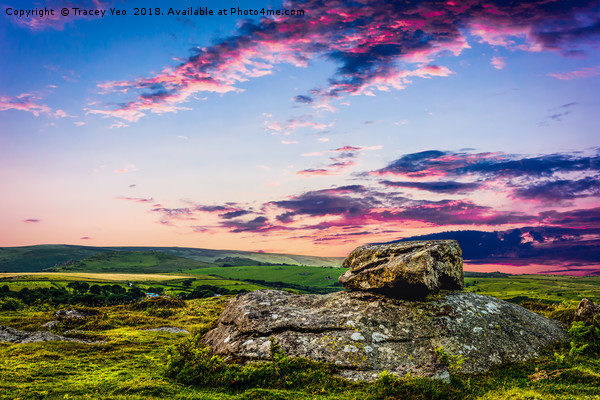  Sunset Over Dartmoor. Picture Board by Tracey Yeo