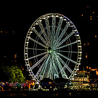 Buy canvas prints of The Torquay Wheel At Night. by Tracey Yeo