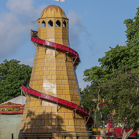 Buy canvas prints of Helter skelter fair ground ride by Brian Fry