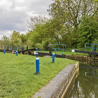 Buy canvas prints of  Langford lock gates by Brian Fry