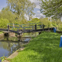 Buy canvas prints of Lock gates at Langford  by Brian Fry
