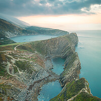 Buy canvas prints of Long Exposure over Lulworth Cove by Kevin Browne