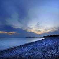 Buy canvas prints of Blue Hour - Stokes Bay, Gosport by Kevin Browne