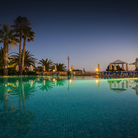 Buy canvas prints of Peaceful Pool After Sunset by Kevin Browne