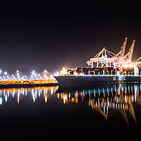 Buy canvas prints of Southampton Docks At Night by Kevin Browne