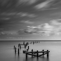 Buy canvas prints of Swanage Old Pier Black & White by Kevin Browne