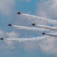 Buy canvas prints of Five Red Arrows by Kevin Browne