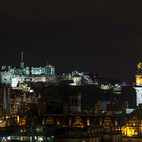 Buy canvas prints of Edinburgh Castle at Night/ by Kevin Ainslie