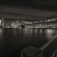 Buy canvas prints of Brooklyn Bridge & Manhattan. by Kevin Ainslie