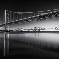 Buy canvas prints of  The Bridges at Sunset by Kevin Ainslie