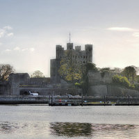 Buy canvas prints of Rochester Castle, River View. by Leonard Lawday