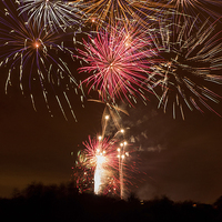 Buy canvas prints of Nottingham Embankment Fireworks by Alex Clark
