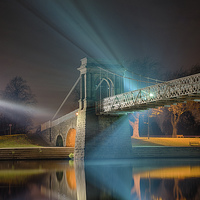 Buy canvas prints of Wilford Suspension Bridge Reflections by Alex Clark