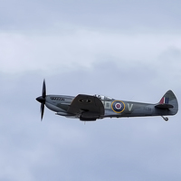 Buy canvas prints of  Spitfire in flight by Gerald Robinson