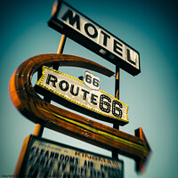 Buy canvas prints of Route 66 Motel Sign by Dave Bowman