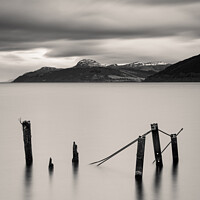 Buy canvas prints of Six Posts in Loch Ness by Dave Bowman