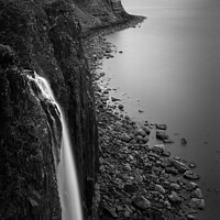 Buy canvas prints of Kilt Rock Waterfall by Dave Bowman