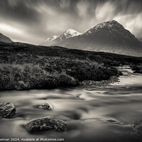 Buy canvas prints of River to The Buachaille by Dave Bowman