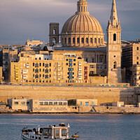 Buy canvas prints of Evening Sunlight on Valletta by Dave Bowman