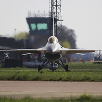 Buy canvas prints of  Danish Air Force F16 at RAF Coningsby 2013 by Peter Hart