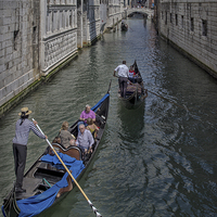 Buy canvas prints of  Gondola Ride in Venice by Sarah Pymer