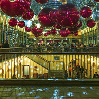 Buy canvas prints of London Covent Garden - Christmas Decorations. by John Ly