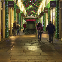 Buy canvas prints of London Covent Garden with beautiful Christmas deco by John Ly