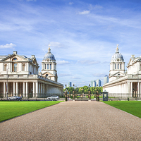Buy canvas prints of The Old Royal Naval College in Greenwich Park. by John Ly