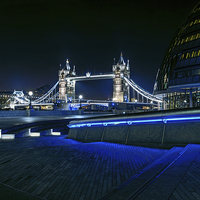 Buy canvas prints of London Tower Bridge & London City Hall by John Ly