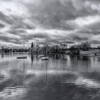 Buy canvas prints of  Danson Park in Black and White by John Ly
