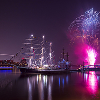 Buy canvas prints of  Tall Ships at Royal Woolwich Arsenal 2014 with Fi by John Ly