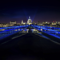 Buy canvas prints of  London St. Paul's Cathedral with V Lights for VE  by John Ly