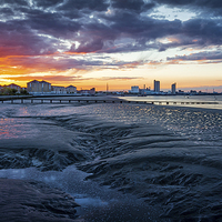 Buy canvas prints of  Dramatic Sunset on River Thames by John Ly