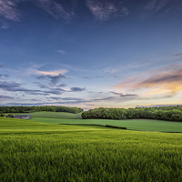 Buy canvas prints of  Calm after the storm - wheatfields in Kent, UK by John Ly