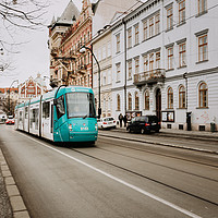 Buy canvas prints of Prague Street with tram by John Ly