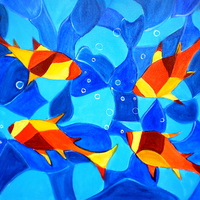 Buy canvas prints of Joy Fish by Manjiri Kanvinde
