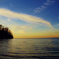 Buy canvas prints of Sunset over Lake Erie by Jeffrey Evans