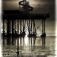 Buy canvas prints of Ghostly Sunset at Herne Bay by Graham Beerling