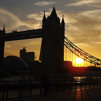 Buy canvas prints of Sunset at Tower Bridge by Graham Beerling