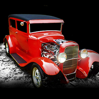 Buy canvas prints of  Red Hot Rod by Graham Beerling