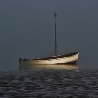 Buy canvas prints of Foggy River Medway by Claire Colston